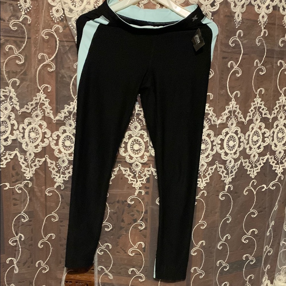 Xersion Black and Light‎ Blue Active Leggings